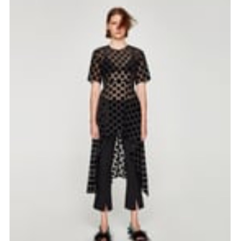 NWT Zara Black Hi-Lo Top